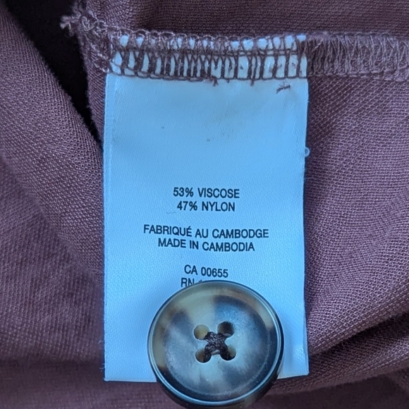 Reitmans Deep Brown Buttoned Tank Top - Picture 4 of 4